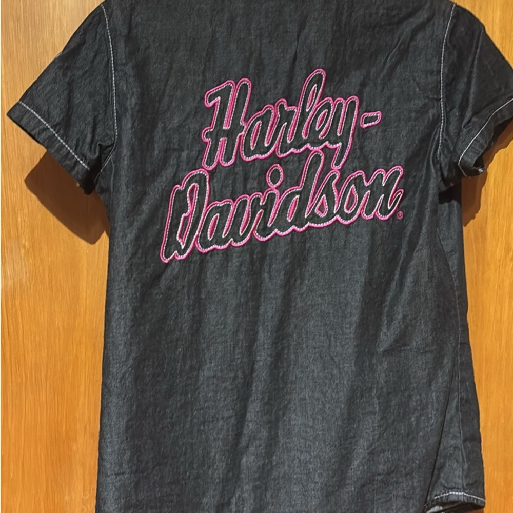 Harley-Davidson Black Kids Shirt with Pink Logo